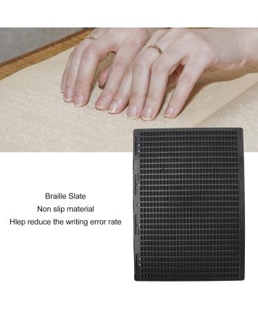 Stylus Braille Slate Braille Slate 27 Lines 30 Cells Black Plastic Braille Writing Slate with Stylus for Blind - Buy Online on GoSupps.com