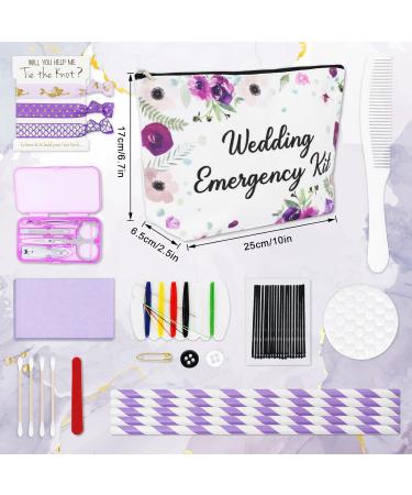 Whales Floral Wedding Survival Kit | Bride Emergency Supplies Canvas Bag for Bridal Shower & Engagement - Black Makeup Bag - Buy Online on GoSupps.com