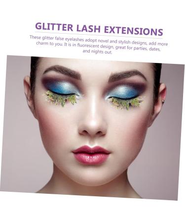 minkissy 5 Pairs Colored False Eyelashes Long Eyelashes for Halloween Lashes with Glitter Dramatic False Eyelashes Lashes with Color False Lash Chemical Fiber 3d European and American - Buy Online on GoSupps.com