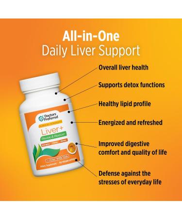 DOCTORS' PREFERRED Liver+ Revive & Restore 10-in-1 Formula with Clinically Validated 4 Liver and Milk Thistle | 60 Capsules - Buy Online on GoSupps.com