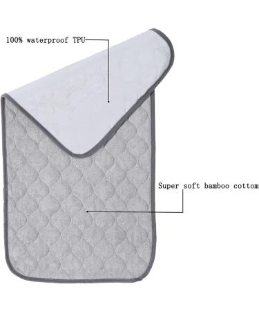 Nicoone Waterproof Changing Mat Liners Quilted 3PCS Bamboo Terry Surface Diaper Changing Pad Liner Washable Reusable Diaper Changing Liners for Home Outdoor Travel Grey - Rectangle - Buy Online on GoSupps.com