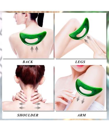 Large Body Gua Sha Massage Tool Set for Muscle Scraping and Anti-Cellulite Spa Treatment - Green - Buy Online on GoSupps.com