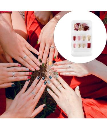 dijiusidy False Nail Fashionable Various Shapes Fingernail Full Coverage Strong Viscosity Adjustable Paster for Manicure Art 12 F741 12 1 count (Pack of 1) - Buy Online on GoSupps.com