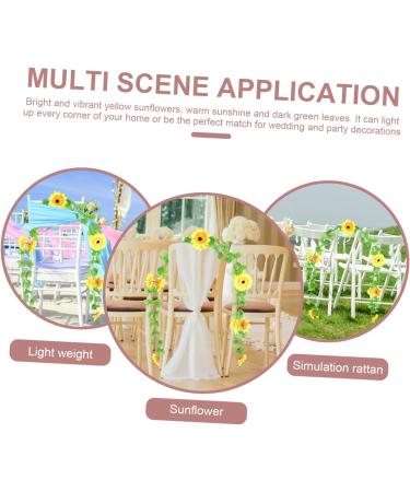 LIFKICH 2pcs Simulated Sunflower Faux Hanging Flowers Hanging Fake Flower Garland Silk Flowers Hanging Faux Sunflower Vine Sunflower Adorn Decoration for Home Greenery Plastic Rattan Leaf - Buy Online on GoSupps.com