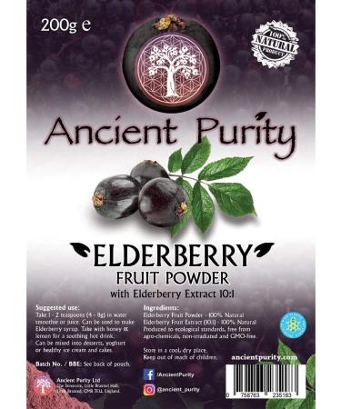 Elderberry Fruit Powder & 10:1 Extract Powder - Premium 200g for Immune Support | International Shipping - Buy Online on GoSupps.com