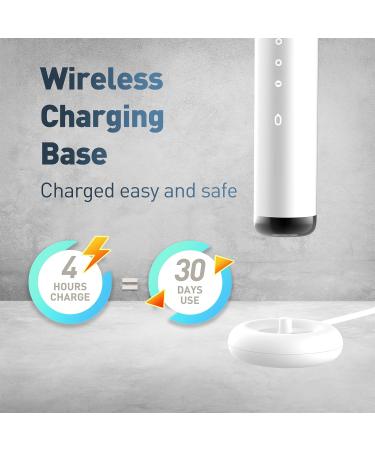 Rechargeable Electric Toothbrush for Adults - 8 Brush Heads IPX7 Waterproof 5 Modes & Memory Function - Perfect Christmas Gift - Buy Online on GoSupps.com