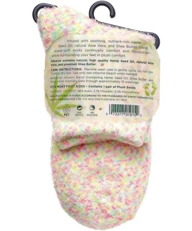 Earth Therapeutics Hemp Seed Oil Plush Socks - Peach Confetti | 1 Pair - Buy Online on GoSupps.com