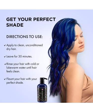 VOODOO Blue Hair Paint (Serenity) 8 Oz | Vegan & Cruelty-Free Temporary Hair Dye | Bright Vivid Color | Ammonia Sulfate & Paraben-Free Semi-Permanent Hair Color - Buy Online on GoSupps.com