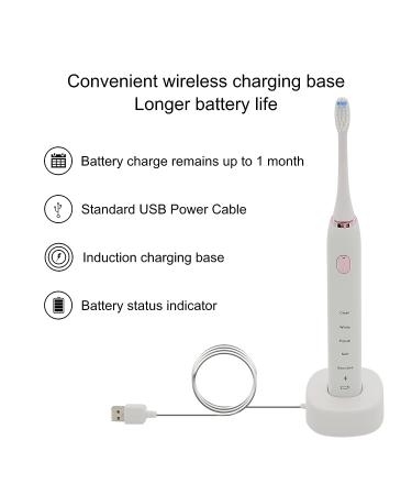 Over The Sea Sonic Bluetooth Toothbrush: 5 Modes, App Control, Smart Timer, Wireless Charging, Portable Power Toothbrush with 2 Replacement Brush Heads (White) - Buy Online on GoSupps.com