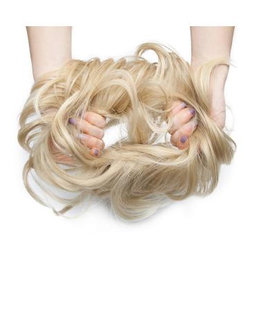 Updo Hair Extensions - Ponytail Hair Tie for Women | 80g Ash Bl blonde to Bleach Blonde - Buy Online on GoSupps.com