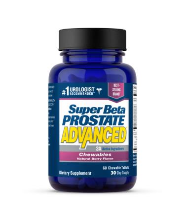 Super Beta Prostate Advanced Chewables - Delicious, Urologist Recommended Prostate Supplement for Men  Reduce Bathroom Trips, Promote Sleep, Support Prostate Health (60 Chews, 1-Bottle)