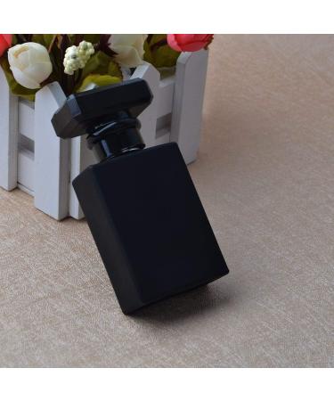 Portable Transparent Glass Perfume Bottle 30ML - Refillable Atomizer with Aluminum Case for Travel (Black) | Enslz - Buy Online on GoSupps.com