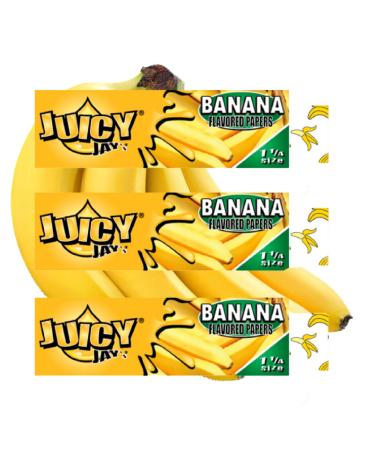 Juicy Jay's 1-1/4 Flavoured Rolling Papers - 3 Packs - Several Flavour Choices (Banana)