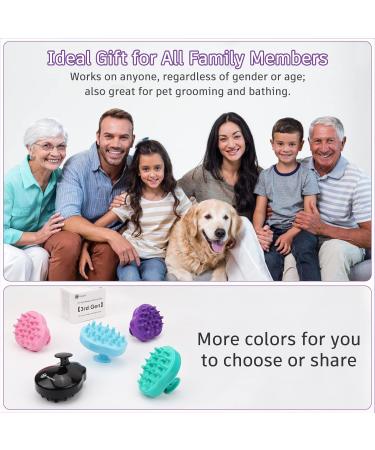 Fretech Purple Scalp Massage Brush - 2 Silicone Bristle Types for Sensitive Scalps Deep Cleaning and Hair Growth Stimulation - Buy Online on GoSupps.com
