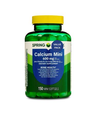 Calcium Plus Vitamin D3 Dietary Supplement 150 Mini Softgels