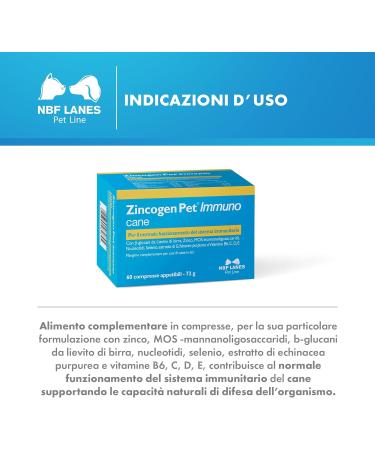 NBF Lanes | Zincogen Pet Immuno Dog 60 Tasty Tablets for the normal functioning of the Dog's Immune System - Buy Online on GoSupps.com