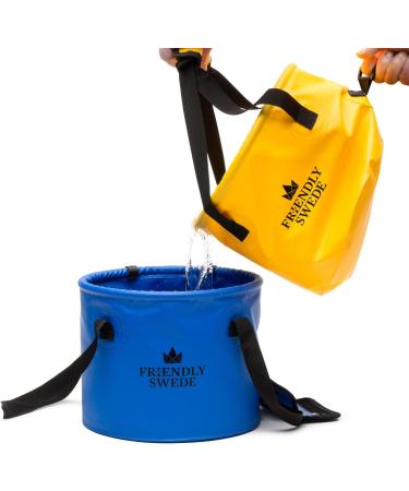 The Friendly Swede Collapsible Bucket with Lid - Portable 16L Folding Bucket for Camping, Travel & Gardening - Black - Buy Online on GoSupps.com