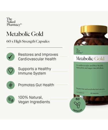 Metabolic Gold Citrus Bergamot Supplement with Artichoke & Baobab | Blood Pressure & Cholesterol Support | Vegan | 60 Capsules - Buy Online on GoSupps.com