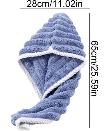 Hair Drying Cap - Fast Absorption Coral Fleece Towel Hat for Women & Men | Adjustable Shower Cap with Button - Ideal for Quick Drying Hair | Blue - Buy Online on GoSupps.com