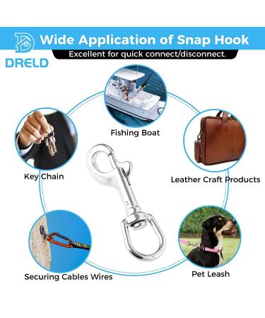 Swivel Eye Bolt Snap Hook Mount 316 Stainless Steel with Rubber Pad - Pack of 5 for Fishing Boat, Canoe & More - Buy Online on GoSupps.com