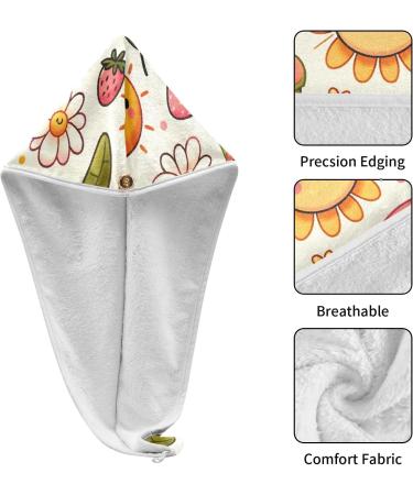 Sun and Rainbow Hair Towel 2 Pack | Super Absorbent Quick Dry Hair Turbans for Women & Girls - Buy Online on GoSupps.com