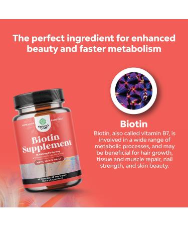 Pure Potent Biotin Vitamins for Hair Growth & Skin Health - Natural Supplement for Men and Women - Faster Metabolism Support - Buy Online on GoSupps.com