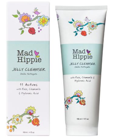 Mad Hippie Jelly Cleanser  Jelly to Milky Hydrating Face Wash  Vegan Skin Care  Removes Make Up & Sunscreen  Hyaluronic Acid  Natural Plant Based Ingredients  For Normal/Dry Skin  4 Fl Oz