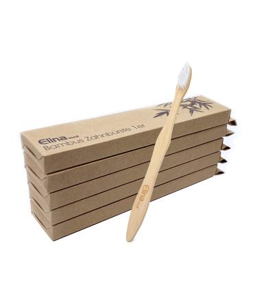 Bamboo Toothbrushes 5-Pack Bamboo Toothbrush Set Wooden Toothbrush Medium/Medium Sustainable Toothbrush Travel Toothbrush