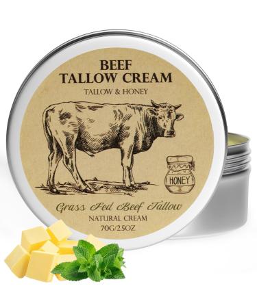 Beef Tallow for Skin, Tallow and Honey Balm,Tallow Face Moisturizer, Natural Grass-Fed Beef Tallow Balm with Raw Honey Moisturizing Cream for Body Lotion Skin Care