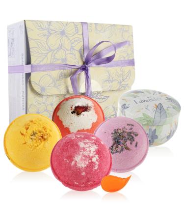 Robin Goods 5 -part bathing ball set - soy wax candle - bombs for relaxing - gift set for Mother's Day Valentine's Day and birthday (4 pieces - with fragrance candle) - Buy Online on GoSupps.com