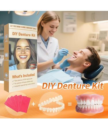 Denture Do it Yourself Full Set of Top and Bottom Fake Teeth to Create Your Perfect Smile at Home-AAZ1 Orange - Buy Online on GoSupps.com