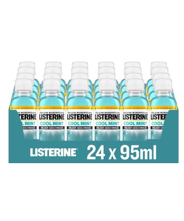 Listerine cool mint mild taste 24x95 ml antibacterial mouthwash without alcohol with essential oils for a long -lasting feeling of freshness 95 ml (1 Pack)