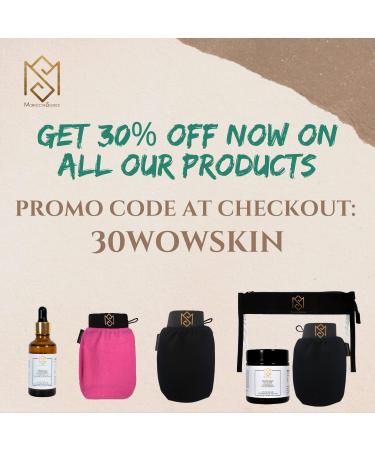 Moroccan Black Soap and Exfoliating Glove Kit for Body Scrub | Dead Skin Remover & Deep Pore Cleanser | Olive Based Soap & Kessa Mitt | Includes Toiletry Bag | Moroccan Sou - Buy Online on GoSupps.com