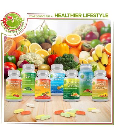 Quercetin 500mg with Bromelain, Zinc, Vitamin C - Immune Support Supplement with Organic Wholefoods Blend - 3 Month Supply 180ct - Buy Online on GoSupps.com