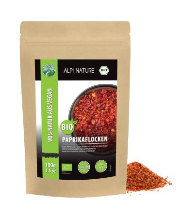 Alpi Nature Flocons de Piment Rouge BIO 100g Flocons et Graines de Paprika Assaisonnement au Paprika 100 GR