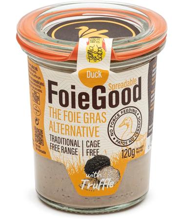 FoieGood Duck Spread with Truffle 120g - Smooth Creamy Duck Liver P t - Ideal for Appetizers - No Force Feeding - Glass Jar - Buy Online on GoSupps.com