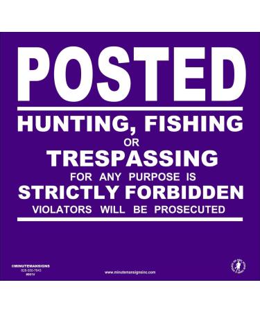 Minuteman No Trespassing No Hunting No Fishing Vinyl Signs on a Roll - 50 Count Purple - Buy Online on GoSupps.com