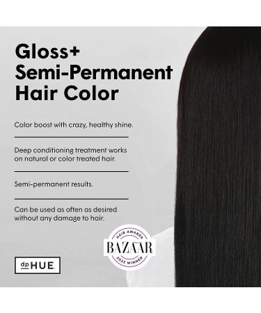 dpHUE Gloss+ Black 6.5 oz: Color-Boosting Semi-Permanent Hair Dye & Deep Conditioner | Enhance & Deepen Hair Color | Gluten-Free & Vegan - Buy Online on GoSupps.com