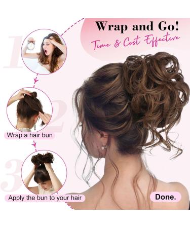 REECHO Messy Bun Hair Piece Updo Elastic Synthetic Hair Donut Scrunchies - Grey/Brown/Silver/White - Buy Online on GoSupps.com