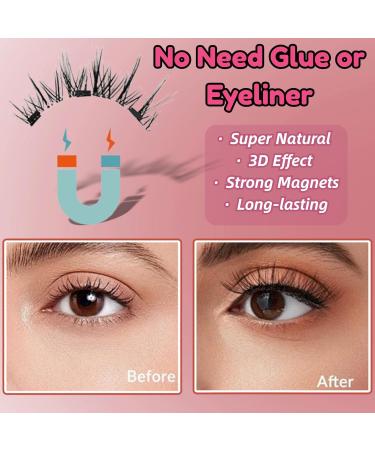Magnetic Eyelashes - 2 Pairs Reusable Wispy Lashes with Applicator | No Glue Needed | Waterproof Magnetic Lash Kit - Buy Online on GoSupps.com