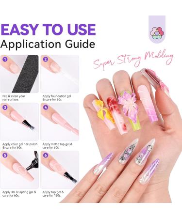  Saviland SAVILAND 3D Nail Art Gel: 30g Rhinestone Glue Gel for Charm Sculpture Multifunctional Nail Carving DIY Nail Design Manicure at Home - Buy Online on GoSupps.com