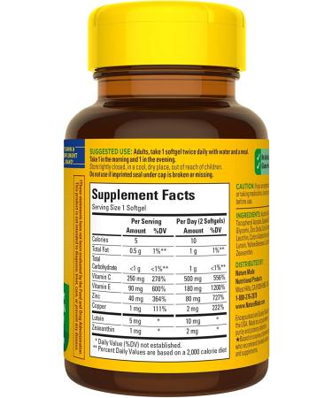 Nature Made Vision with AREDS 2 Formula Eye Vitamins- Lutein, Zeaxanthin, Vitamins C & E, Zinc, Copper - 60 Softgels - Buy Online on GoSupps.com