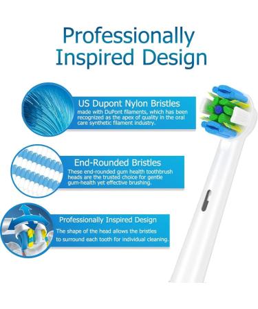 Qtitu 8-Piece Compatible Oral-B Electric Toothbrush Attachments - Flow Sensitive Precision | Efficient White Brush Heads - Buy Online on GoSupps.com