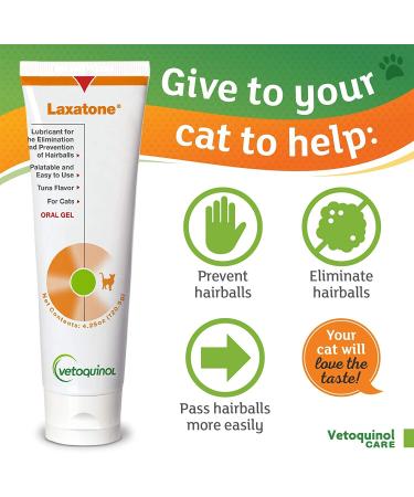 Laxatone Tuna Flavor 4.2 oz Tube - Natural Hairball Relief for Cats - Buy Online on GoSupps.com