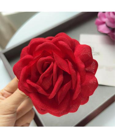 Rose Claw Clip | Rose Brooch Floral Hairpin Floral Hair Clips Non Slip Strong Hold Blooming Rose Claws Clips for Thin Hair and Thick Hair 9cm - Buy Online on GoSupps.com