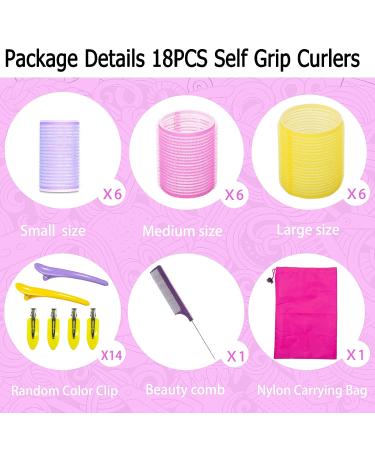 18 Pcs Hair Rollers Set for Long & Medium Hair | Salon-Quality Hair Curlers in 3 Sizes | DIY Blue Hair Rollers for Stylish Hair Dressing - Buy Online on GoSupps.com