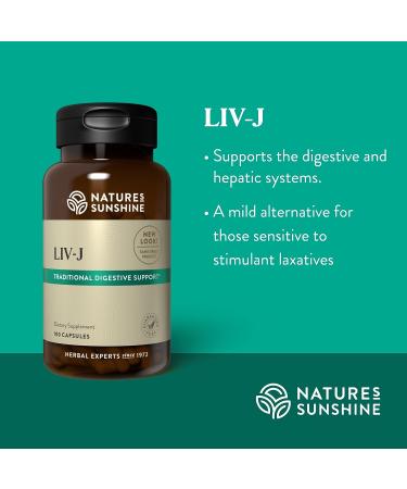 Nature's Sunshine LIV-J Capsules - Digestive Support with Herbal Blend for Liver and Spleen Nourishment - 100 Caps - Buy Online on GoSupps.com