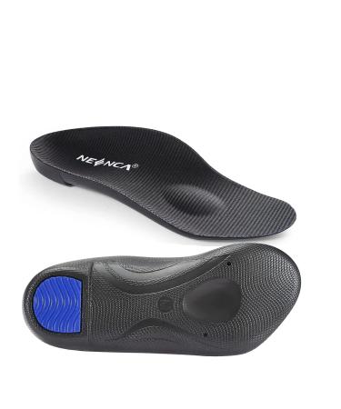 NEENCA Orthotic Arch Support Shoe Inserts for Women Men  Plantar Fasciitis Relief Insoles for Flat Feet  Feet Pain Relief Plantar Fasciitis Insoles S Black