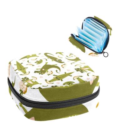 Women's bonds storage pockets Stillpad holder cute green crocodile eat portable period kit pocket feminine product bag for women girls color3