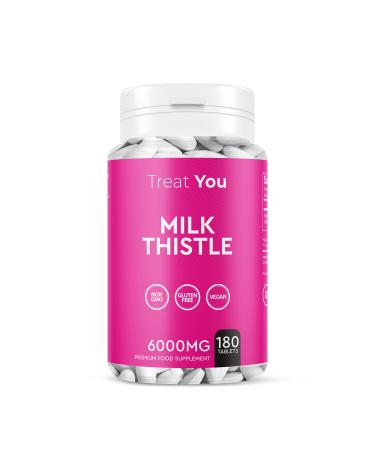 Milk Thistle 6000mg - 180 Tablets (6 Month Supply) - 80% Silymarin High Strength Milk Tistle Supplement